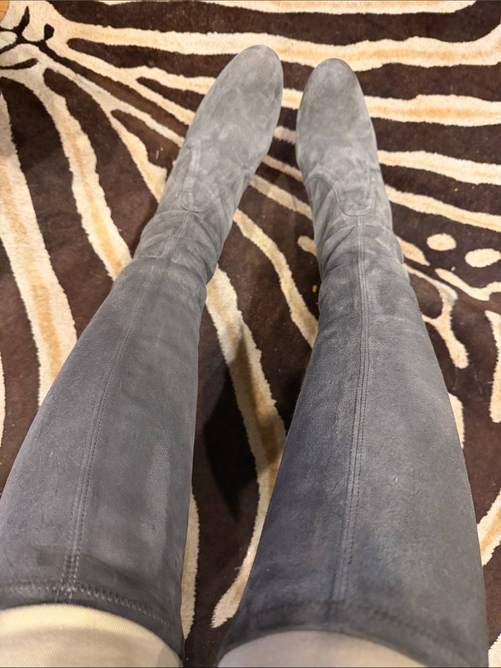 Stuart Weitzman Gray Suede Over-the-Knee Boots